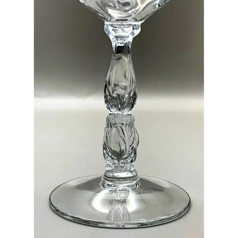 4 Cambridge Chantilly Etch Crystal Elegant Stemware Glasses 3625 Stems 5.75